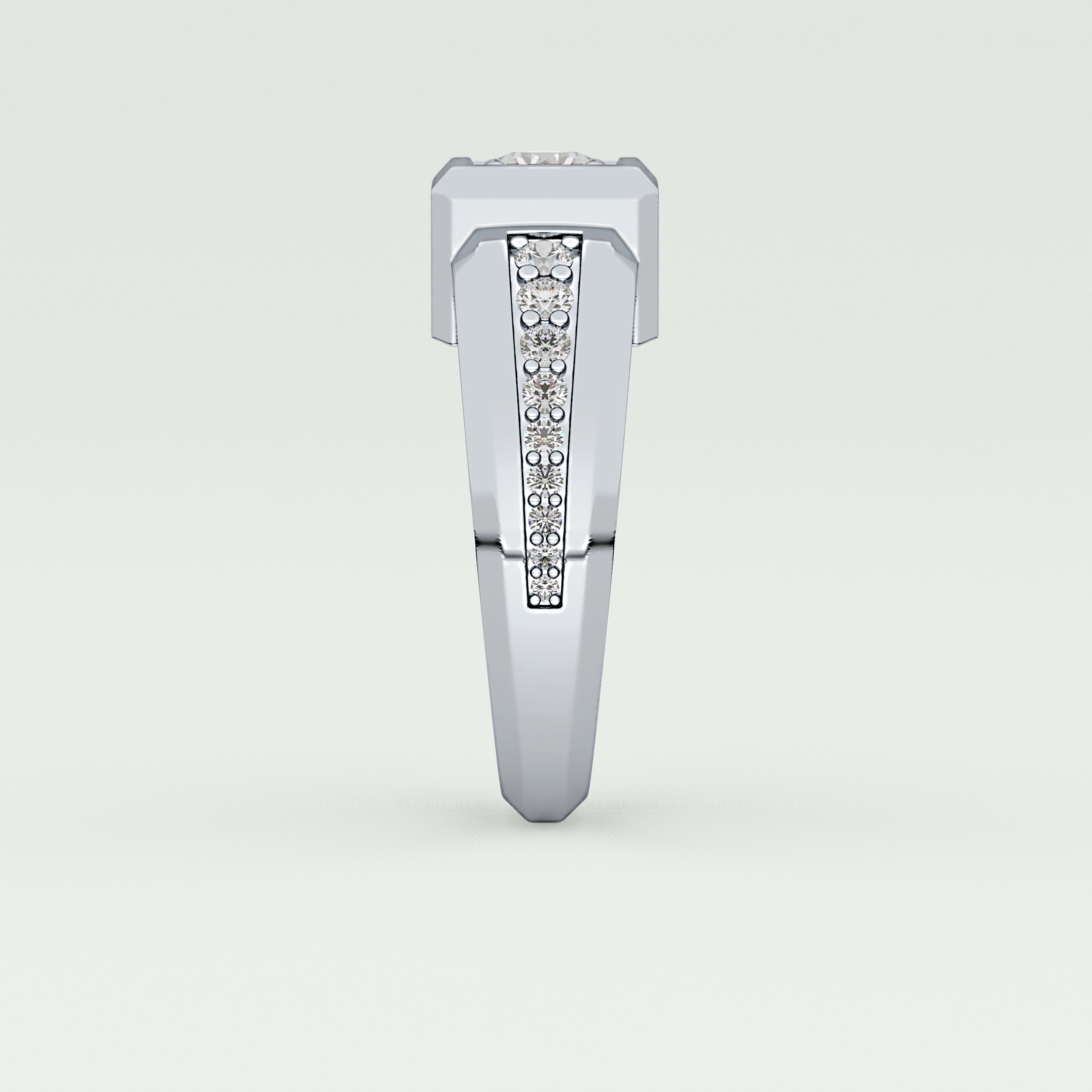 0.45 CT Round Lab Grown Diamond Channel Setting Band For Him