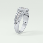 0.45 CT Round Lab Grown Diamond Channel Setting Band For Him