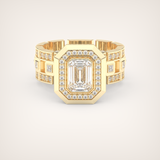 0.75 CT Emerald Cut Moissanite Diamond Men's Wedding Band