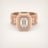 0.75 CT Emerald Cut Moissanite Diamond Men's Wedding Band