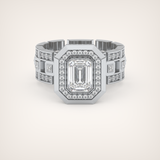 0.75 CT Emerald Cut Moissanite Diamond Men's Wedding Band