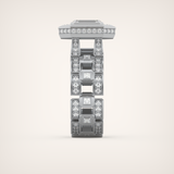 0.75 CT Emerald Cut Moissanite Diamond Men's Wedding Band