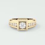 0.45 CT Round Lab Grown Diamond Channel Setting Band For Him