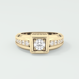 0.45 CT Round Lab Grown Diamond Channel Setting Band For Him