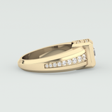 0.45 CT Round Lab Grown Diamond Channel Setting Band For Him