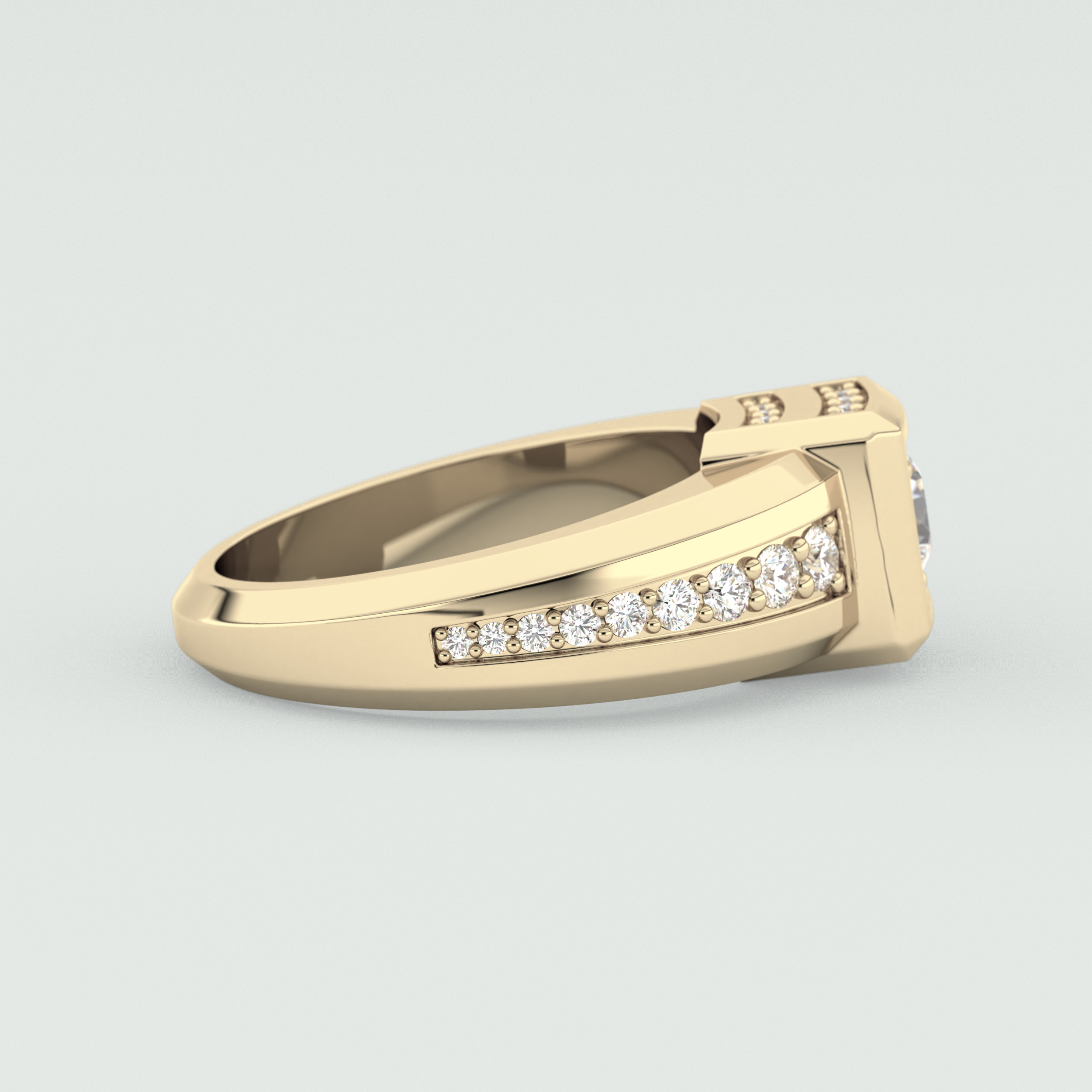 0.45 CT Round Lab Grown Diamond Channel Setting Band For Him
