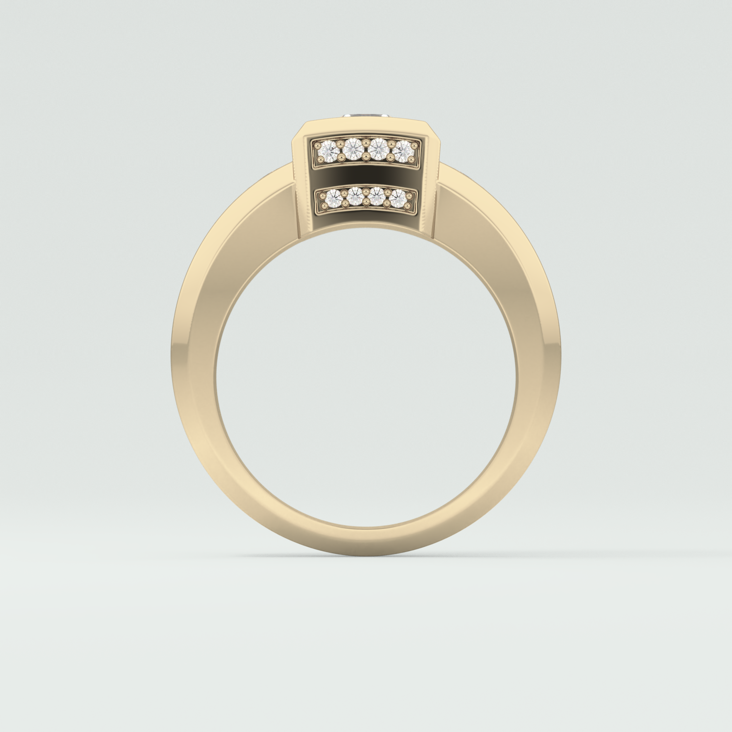 0.45 CT Round Lab Grown Diamond Channel Setting Band For Him