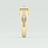0.45 CT Round Lab Grown Diamond Channel Setting Band For Him