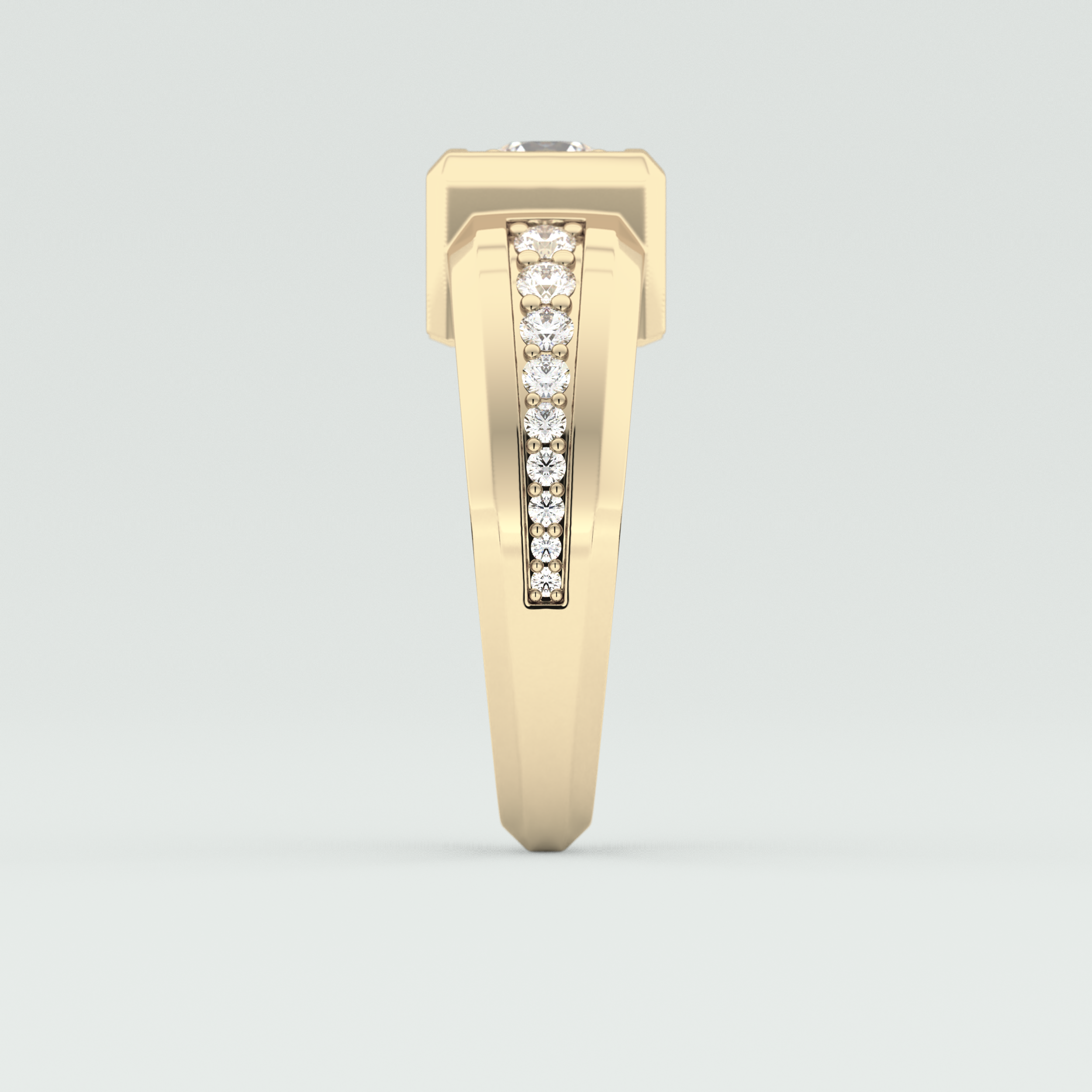 0.45 CT Round Lab Grown Diamond Channel Setting Band For Him