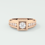 0.45 CT Round Lab Grown Diamond Channel Setting Band For Him
