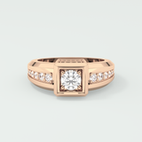 0.45 CT Round Lab Grown Diamond Channel Setting Band For Him