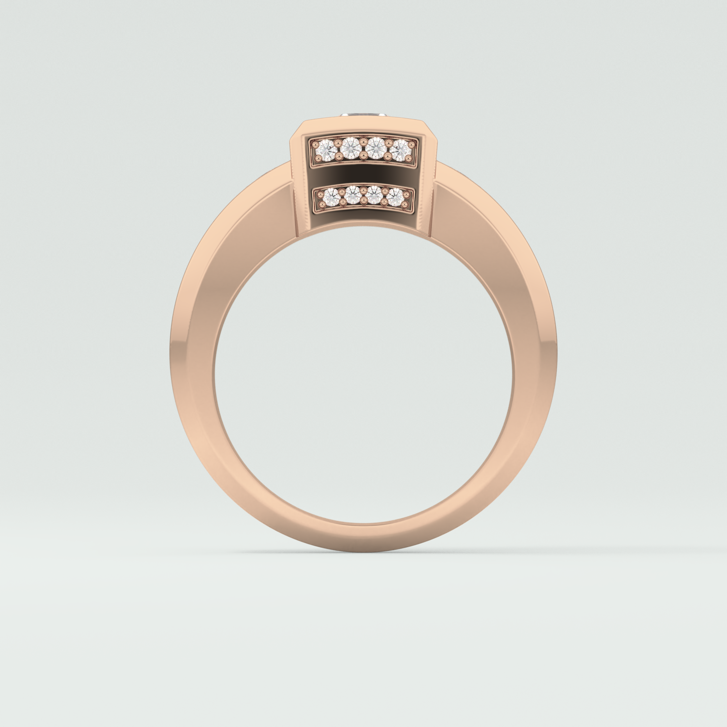 0.45 CT Round Lab Grown Diamond Channel Setting Band For Him