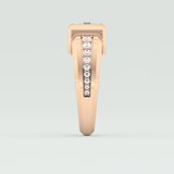 0.45 CT Round Lab Grown Diamond Channel Setting Band For Him