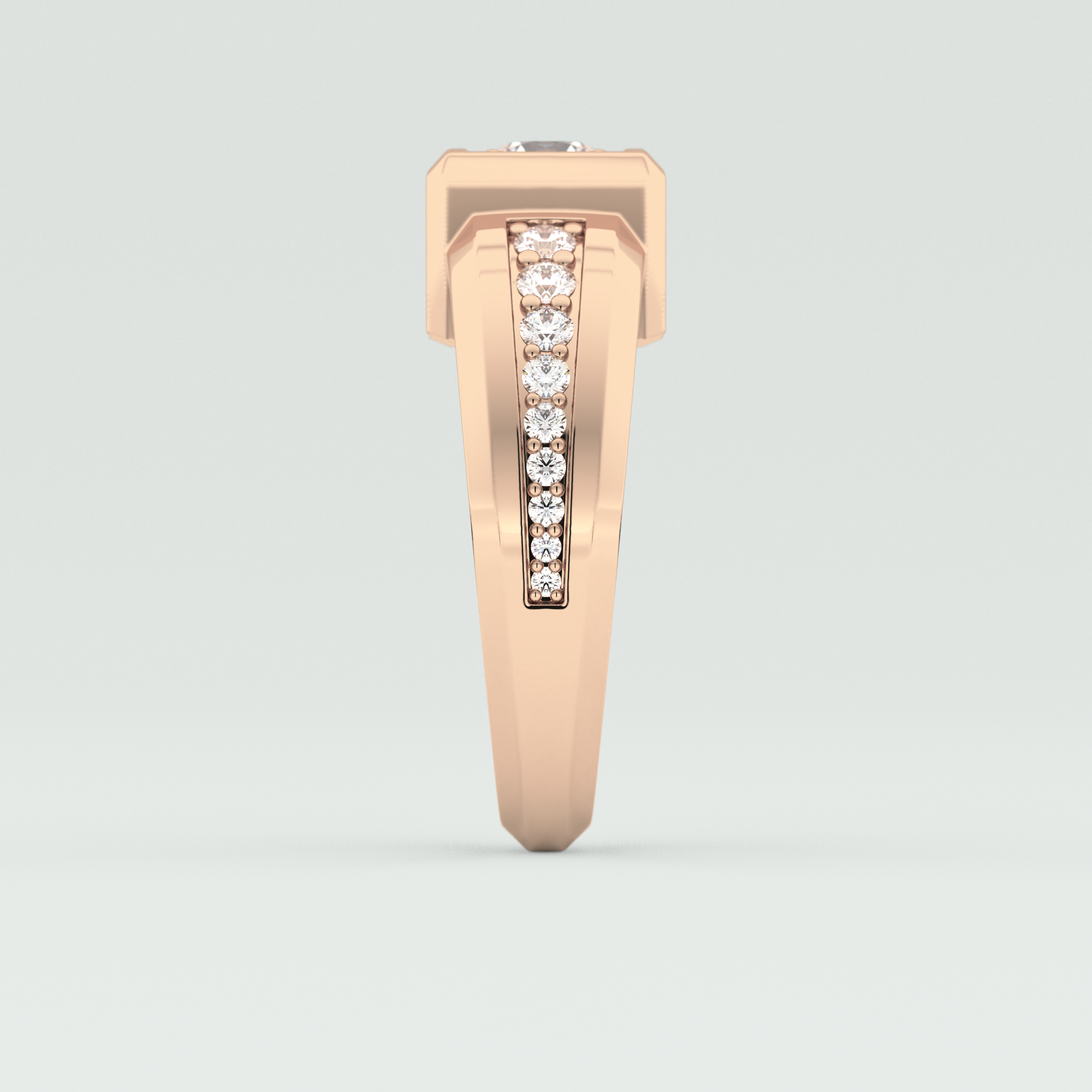0.45 CT Round Lab Grown Diamond Channel Setting Band For Him