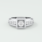 0.45 CT Round Lab Grown Diamond Channel Setting Band For Him