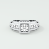0.45 CT Round Lab Grown Diamond Channel Setting Band For Him
