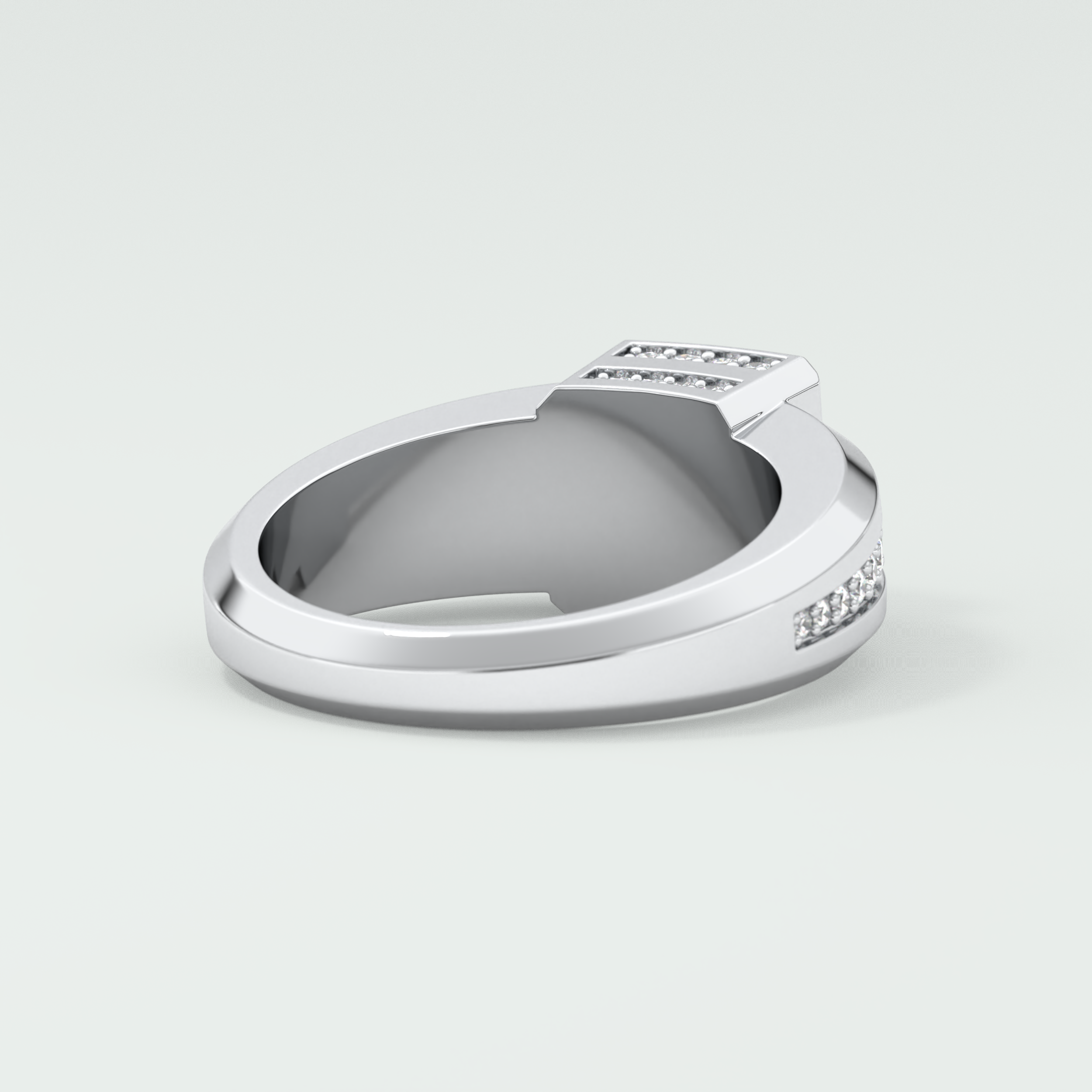 0.45 CT Round Lab Grown Diamond Channel Setting Band For Him