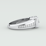 0.45 CT Round Lab Grown Diamond Channel Setting Band For Him