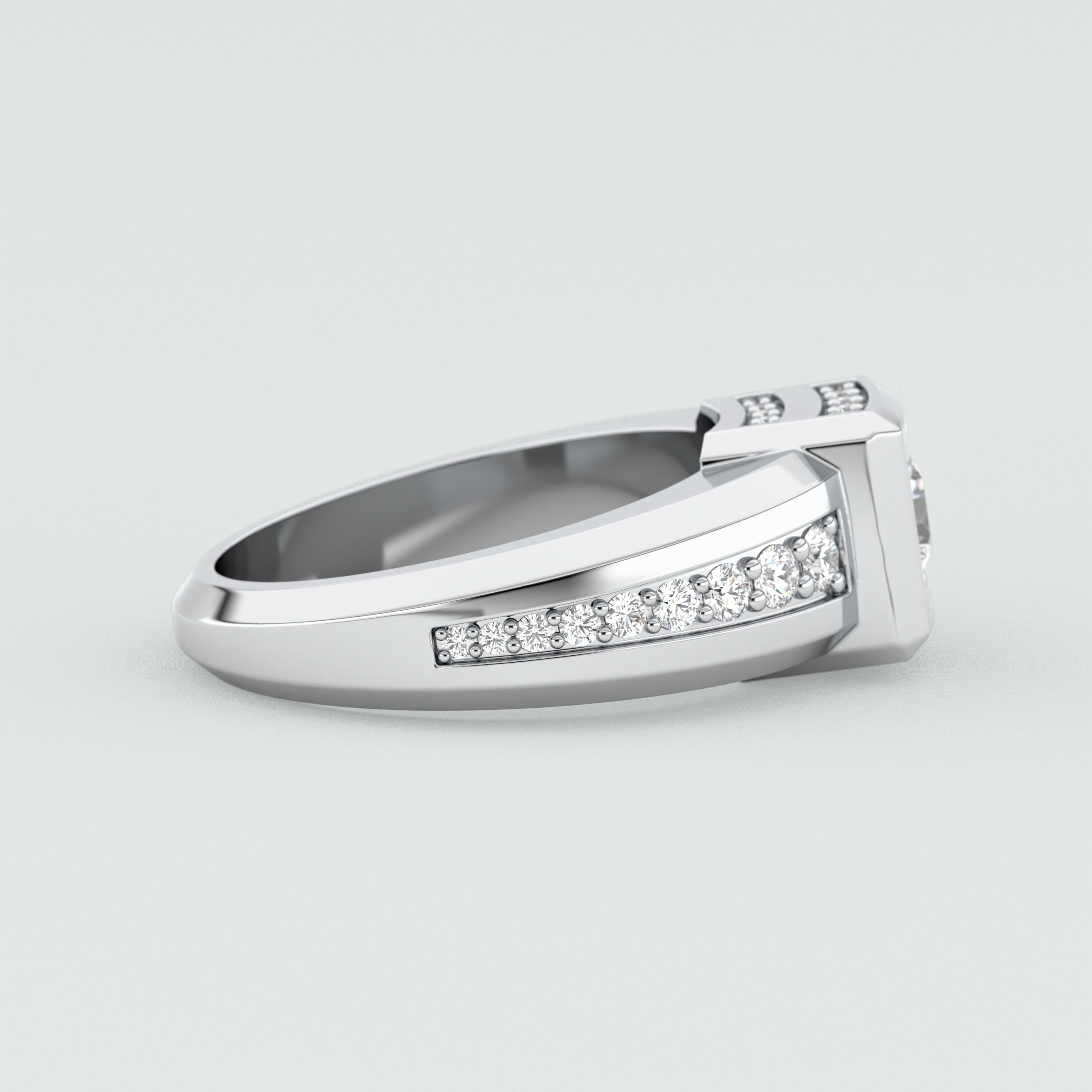 0.45 CT Round Lab Grown Diamond Channel Setting Band For Him