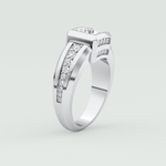 0.45 CT Round Lab Grown Diamond Channel Setting Band For Him