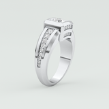 0.45 CT Round Lab Grown Diamond Channel Setting Band For Him