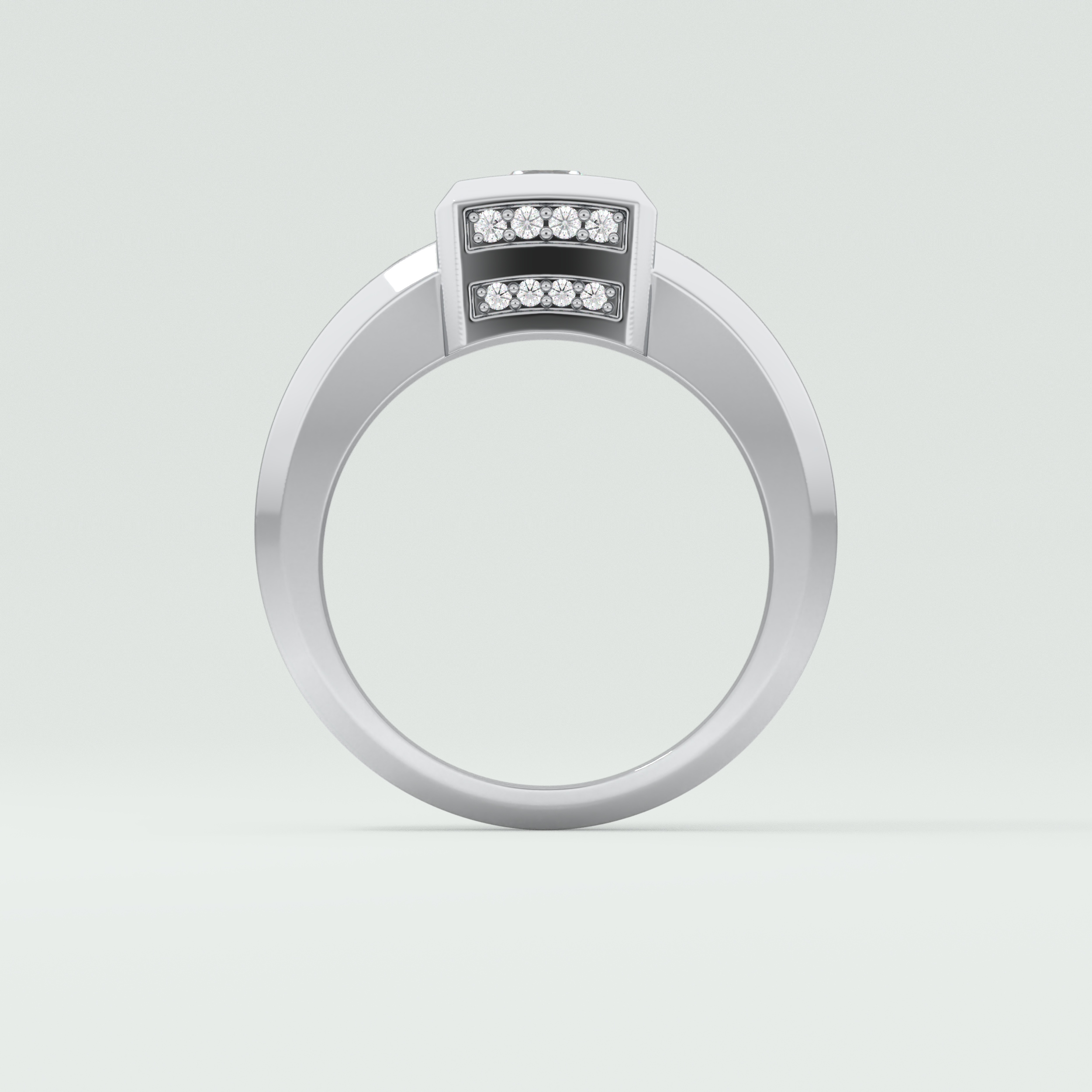 0.45 CT Round Lab Grown Diamond Channel Setting Band For Him