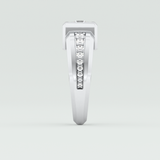 0.45 CT Round Lab Grown Diamond Channel Setting Band For Him