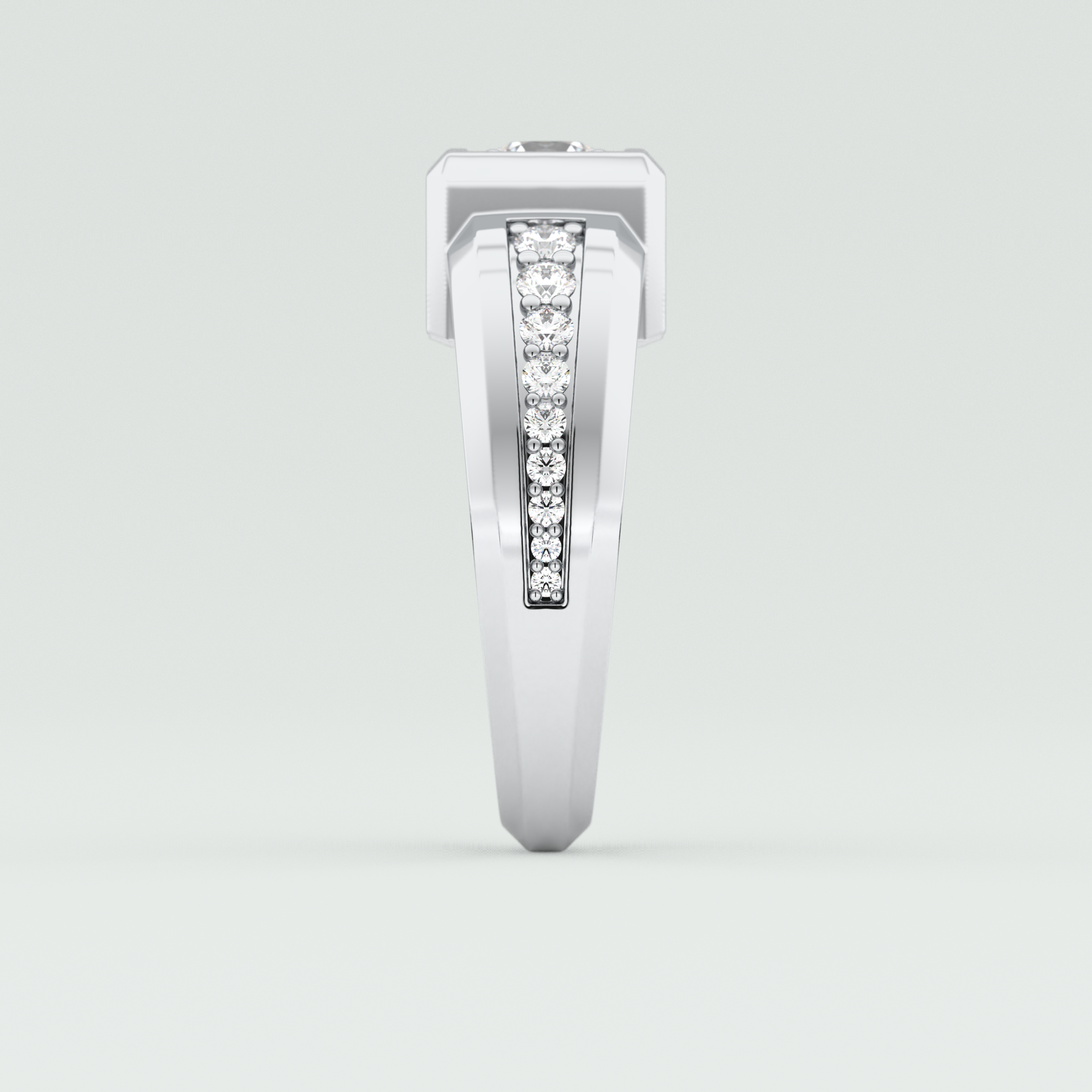 0.45 CT Round Lab Grown Diamond Channel Setting Band For Him