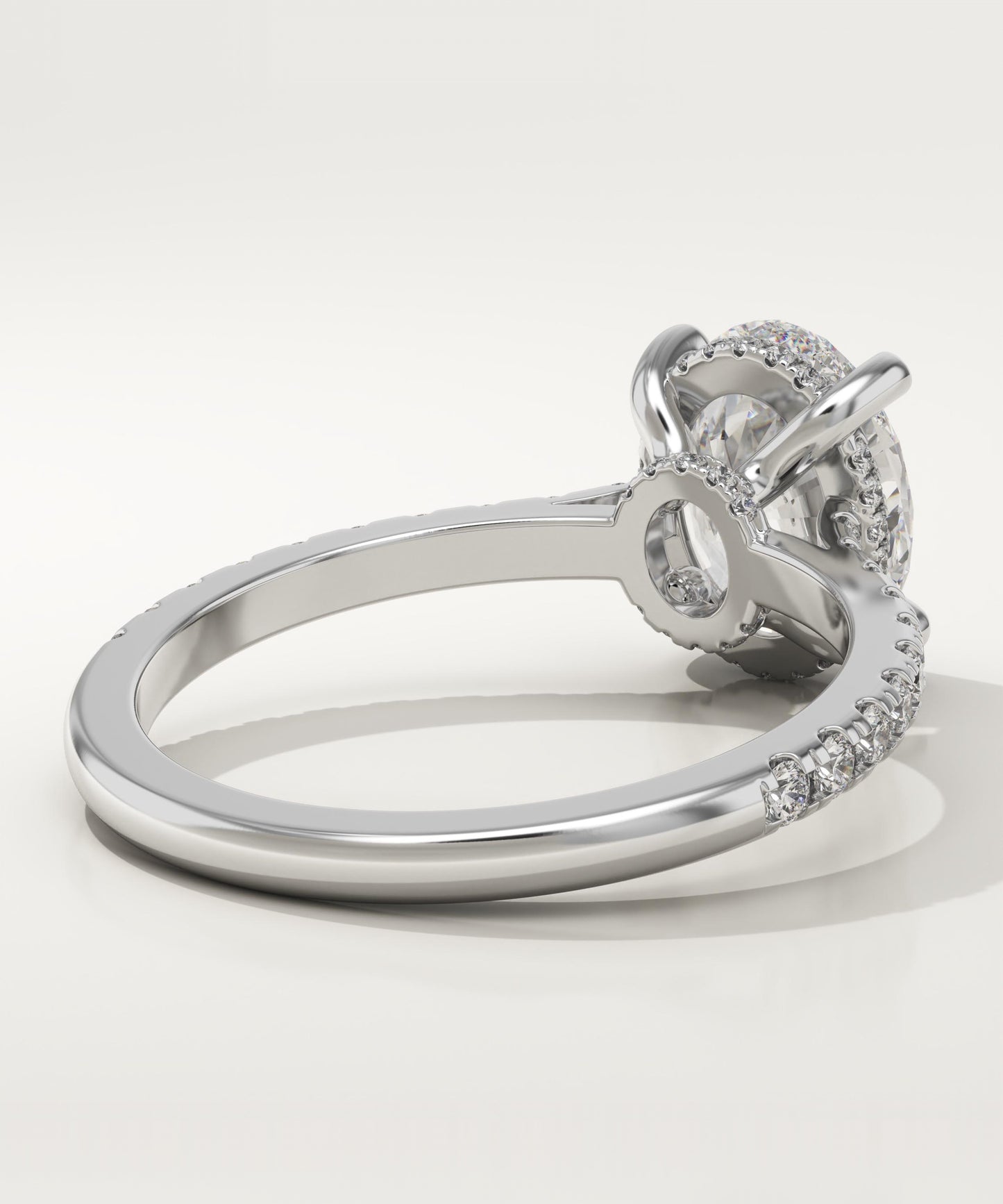 1.91 CT Oval Cut Moissanite Pave Engagement Ring (US Size 6 Ready To Ship)