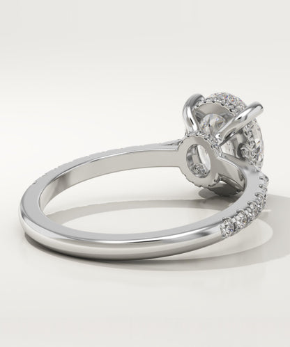 1.91 CT Oval Cut Moissanite Pave Engagement Ring (US Size 6 Ready To Ship)
