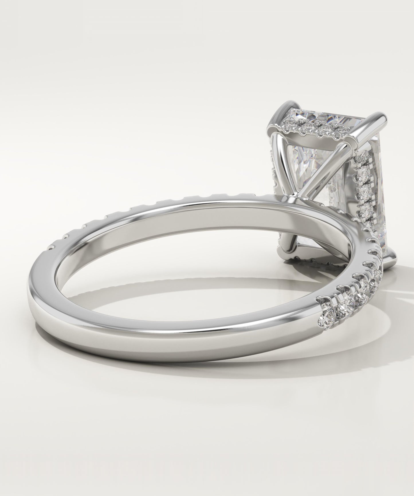2 CT Radiant Cut Moissanite Pave Engagement Ring (US Size 6.5 Ready To Ship)