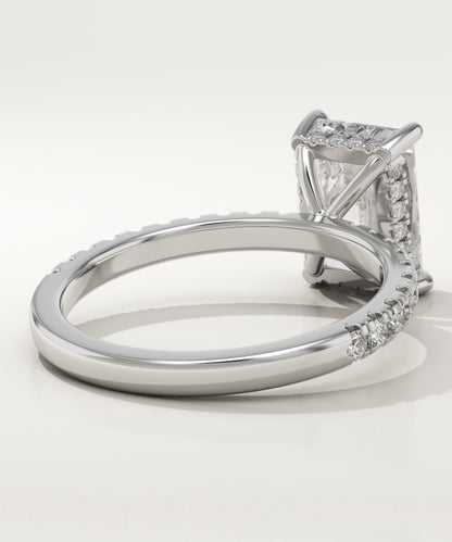 2 CT Radiant Cut Moissanite Pave Engagement Ring (US Size 6.5 Ready To Ship)