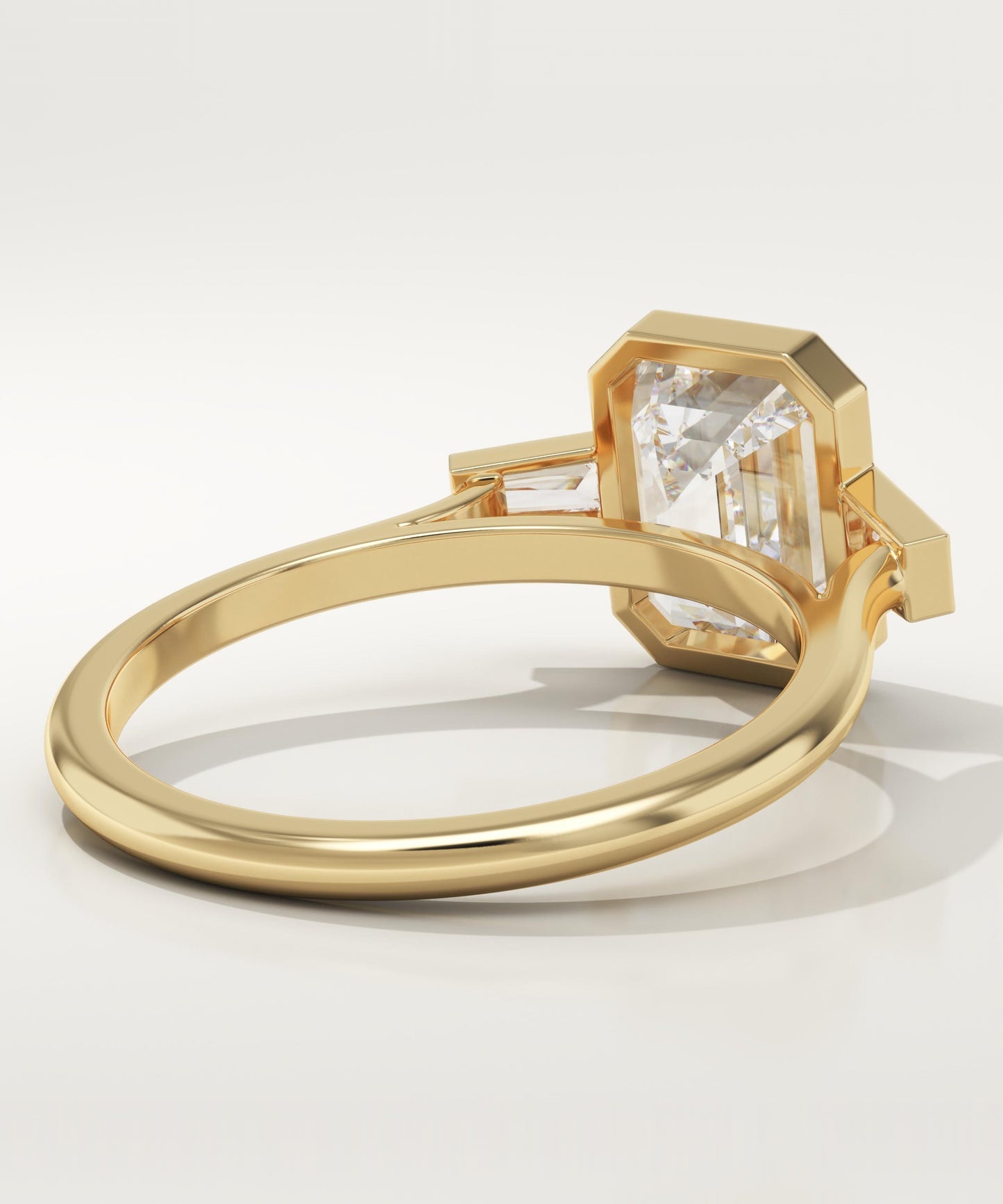 2 CT Emerald Cut Moissanite Three Stone Engagement Ring (US Size 7.25 Ready To Ship)