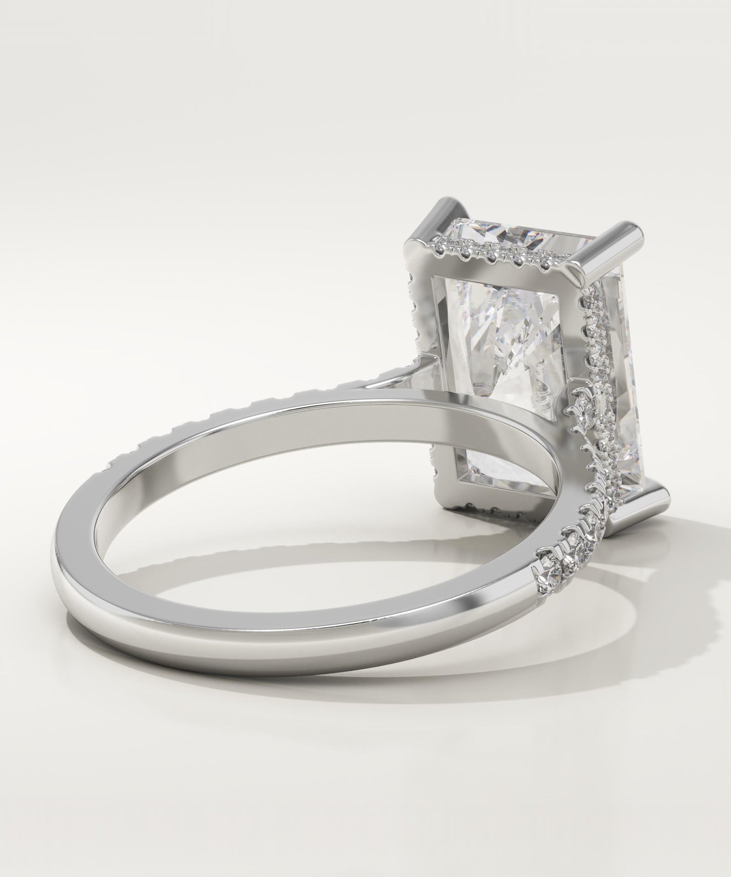 3.51 CT Radiant Cut Moissanite Pave Engagement Ring (US Size 5.75 Ready To Ship)