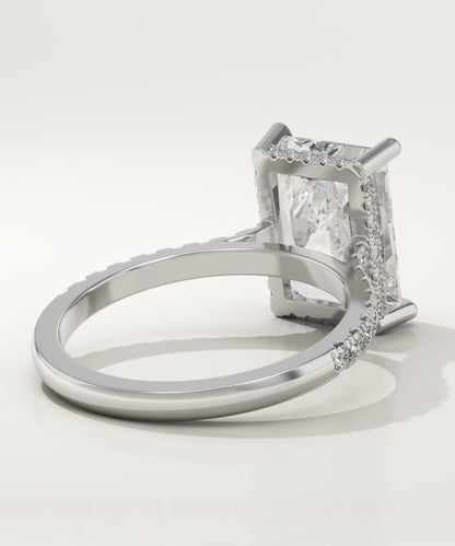 3.51 CT Radiant Cut Moissanite Pave Engagement Ring (US Size 5.75 Ready To Ship)