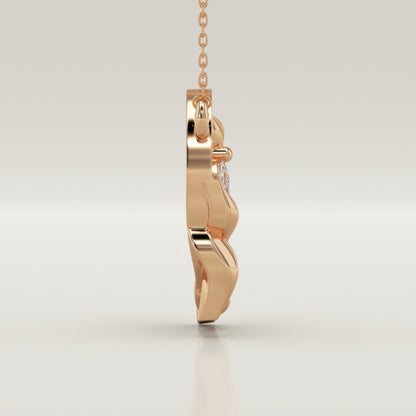 0.42 CT Marquise Lab-Grown Diamond Nature Inspired Charm Necklace