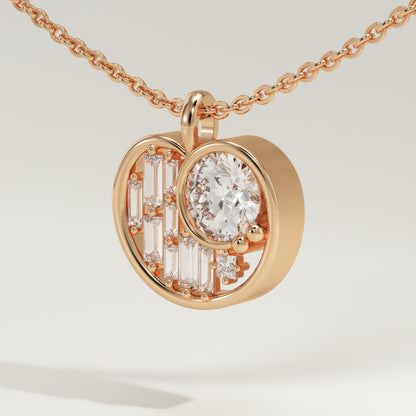 2.14 TCW Round & Baguette Lab-Grown Diamond Multi Stone Charm Necklace