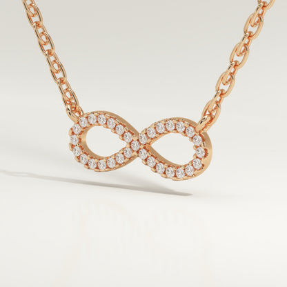 0.20 TCW Round Lab-Grown Diamond Infinity Charm Necklace