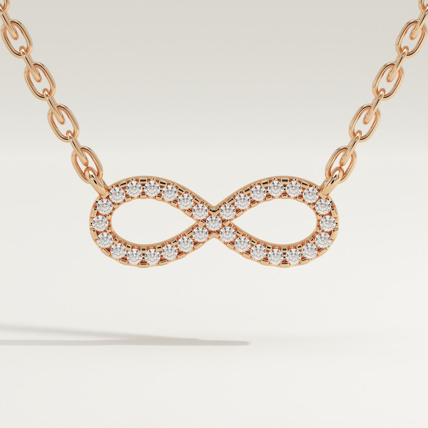 0.20 TCW Round Lab-Grown Diamond Infinity Charm Necklace