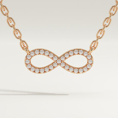0.20 TCW Round Lab-Grown Diamond Infinity Charm Necklace