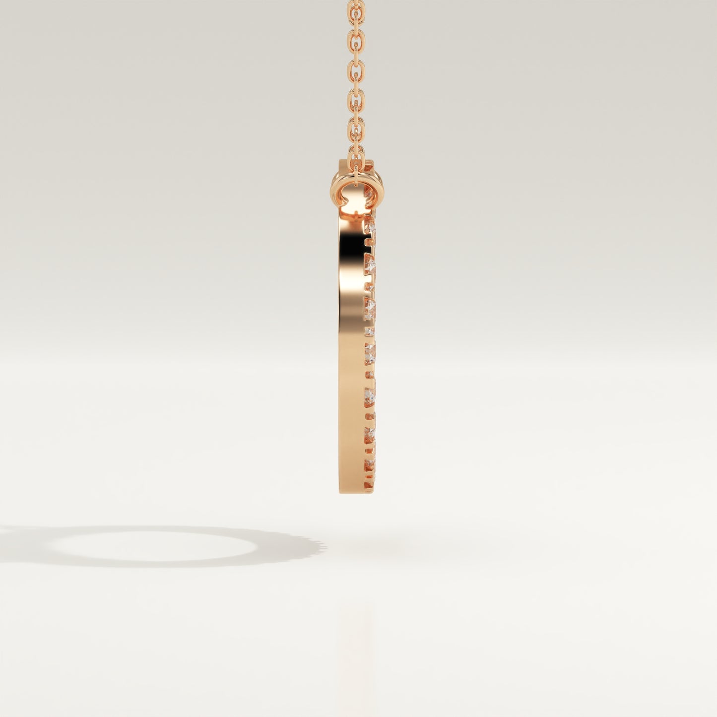 0.50 TCW Round Lab-Grown Diamond Circle Charm Necklace