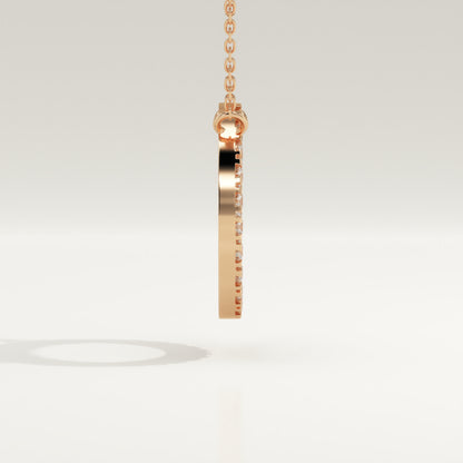 0.50 TCW Round Lab-Grown Diamond Circle Charm Necklace