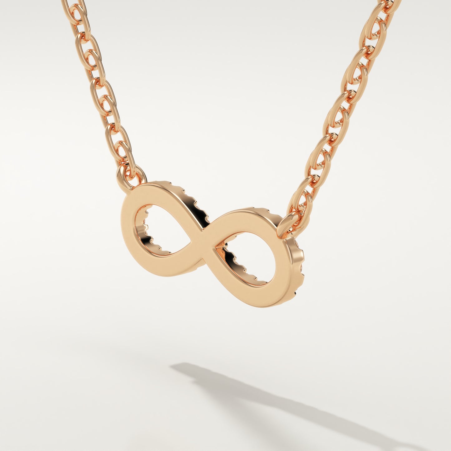 0.20 TCW Round Lab-Grown Diamond Infinity Charm Necklace