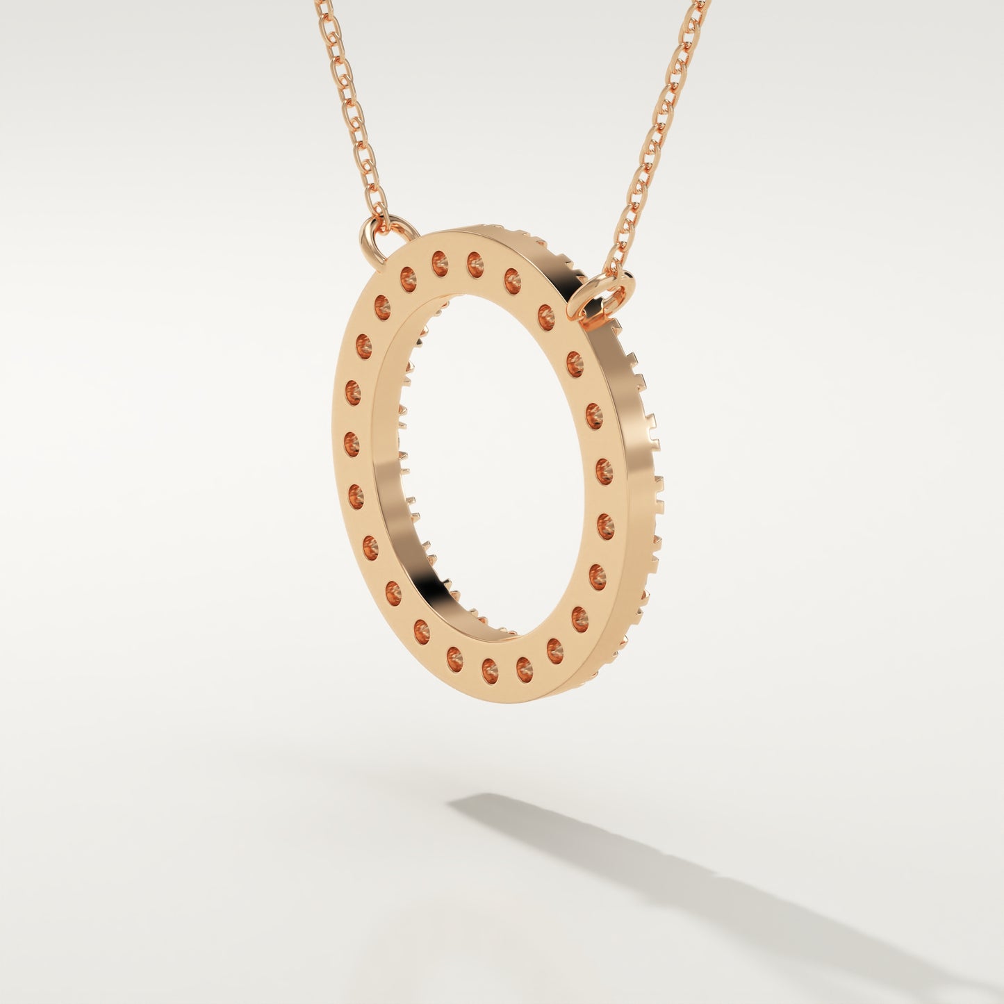 0.50 TCW Round Lab-Grown Diamond Circle Charm Necklace