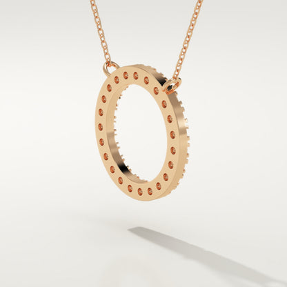 0.50 TCW Round Lab-Grown Diamond Circle Charm Necklace
