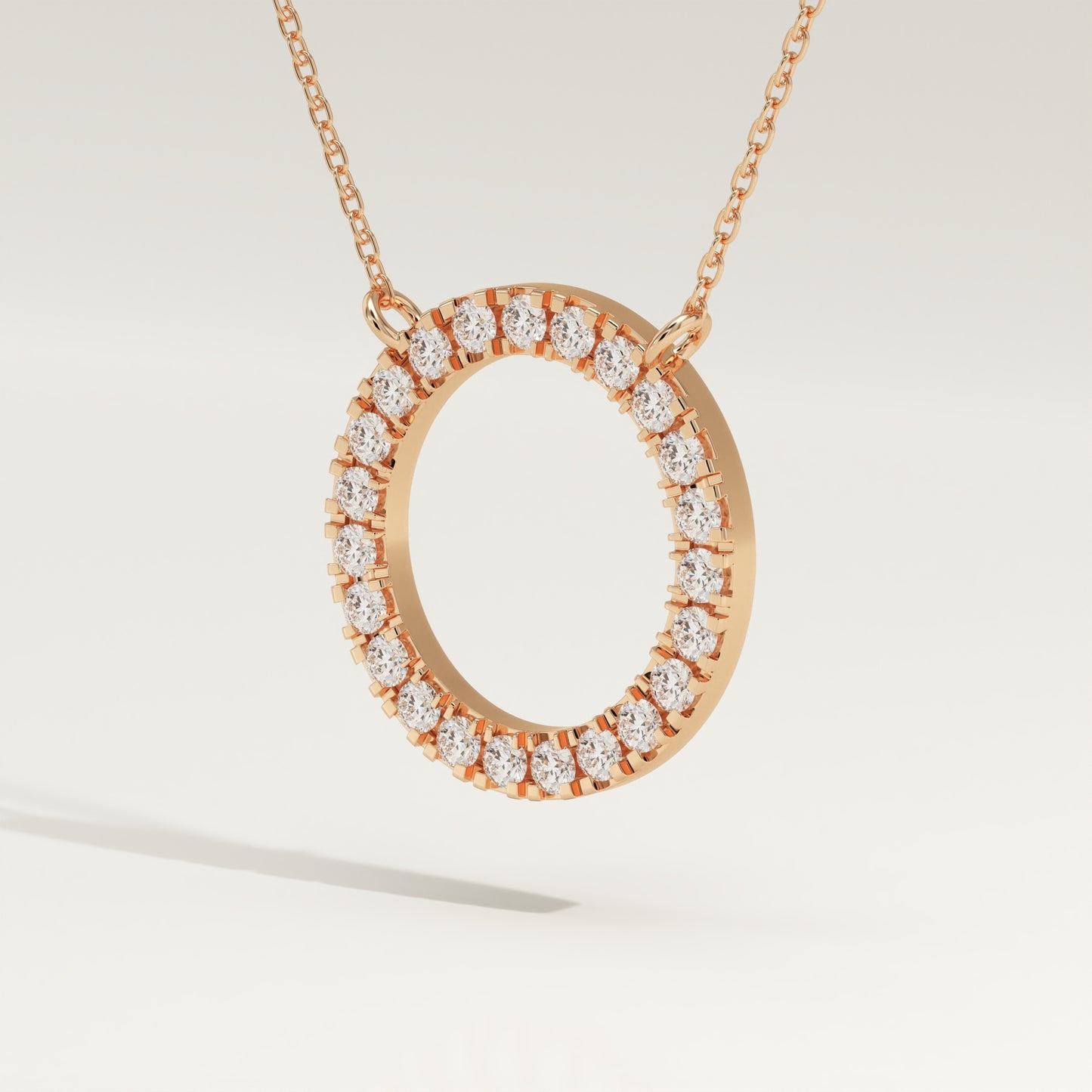 0.50 TCW Round Lab-Grown Diamond Circle Charm Necklace