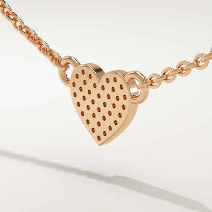 0.14 TCW Round Lab-Grown Diamond Heart Shaped Charm Necklace
