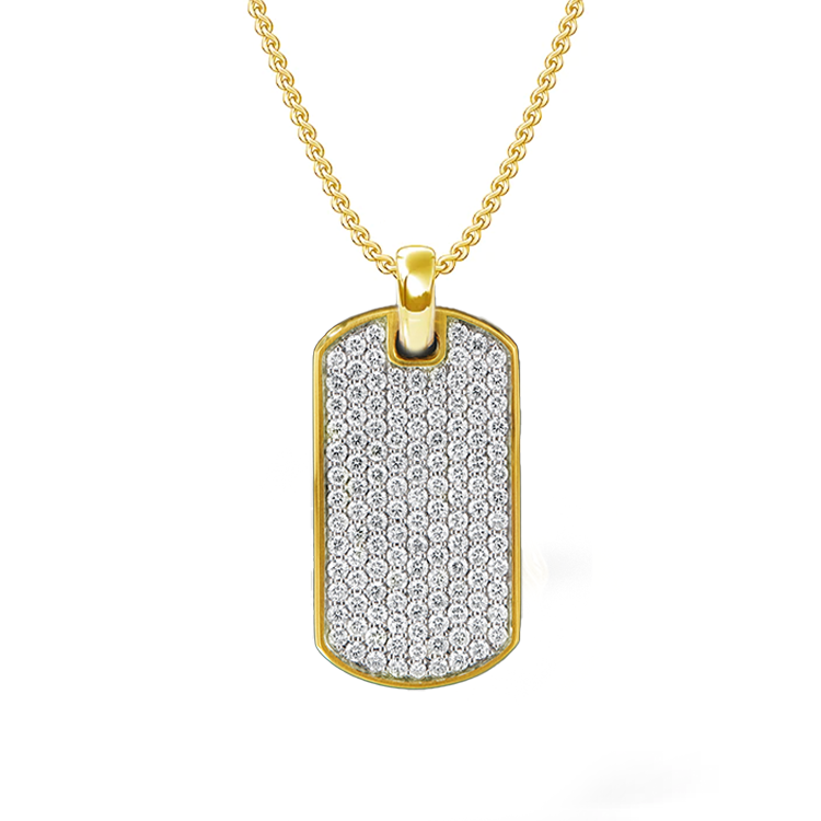 3.2 TCW Round Lab-Grown Diamond Dog Tag Necklace For Him 1