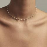 June-Pearl Dainty Birthstone Necklace