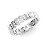 2 TCW Emerald Cut Lab-Grown Diamond Bezel Full Eternity Wedding Band